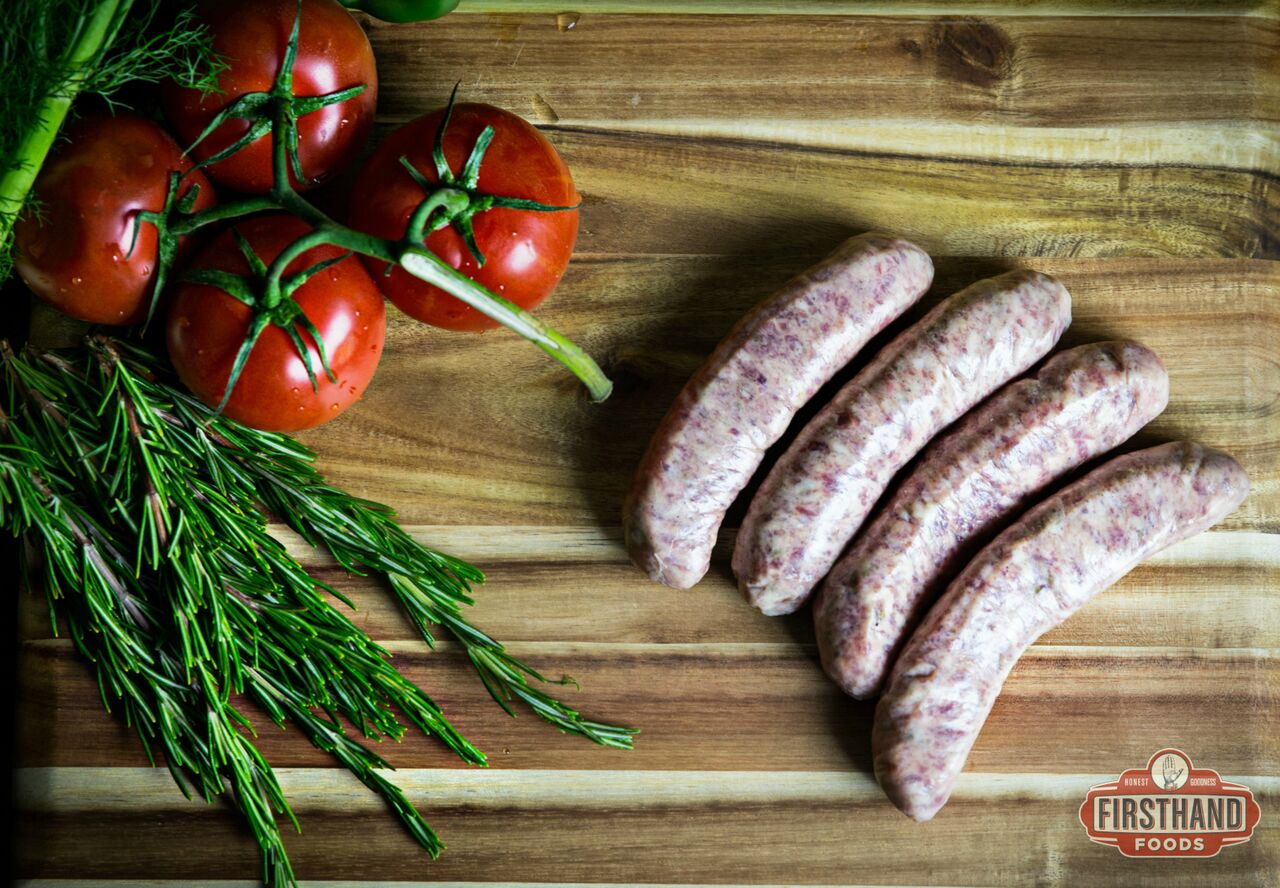 Raw sweet Italian sausage product from local meat supplier Firsthand Foods.